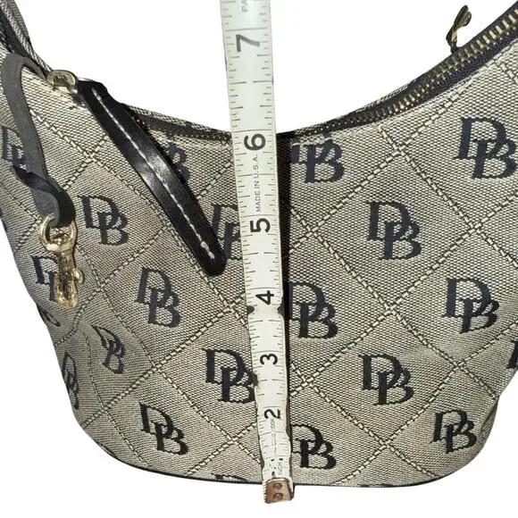 DOONEY & BOURKE SIGNATURE CLOTH & LEATHER SMALL HOBO BUCKET HANDBAG *NICE* - Picture 12 of 14